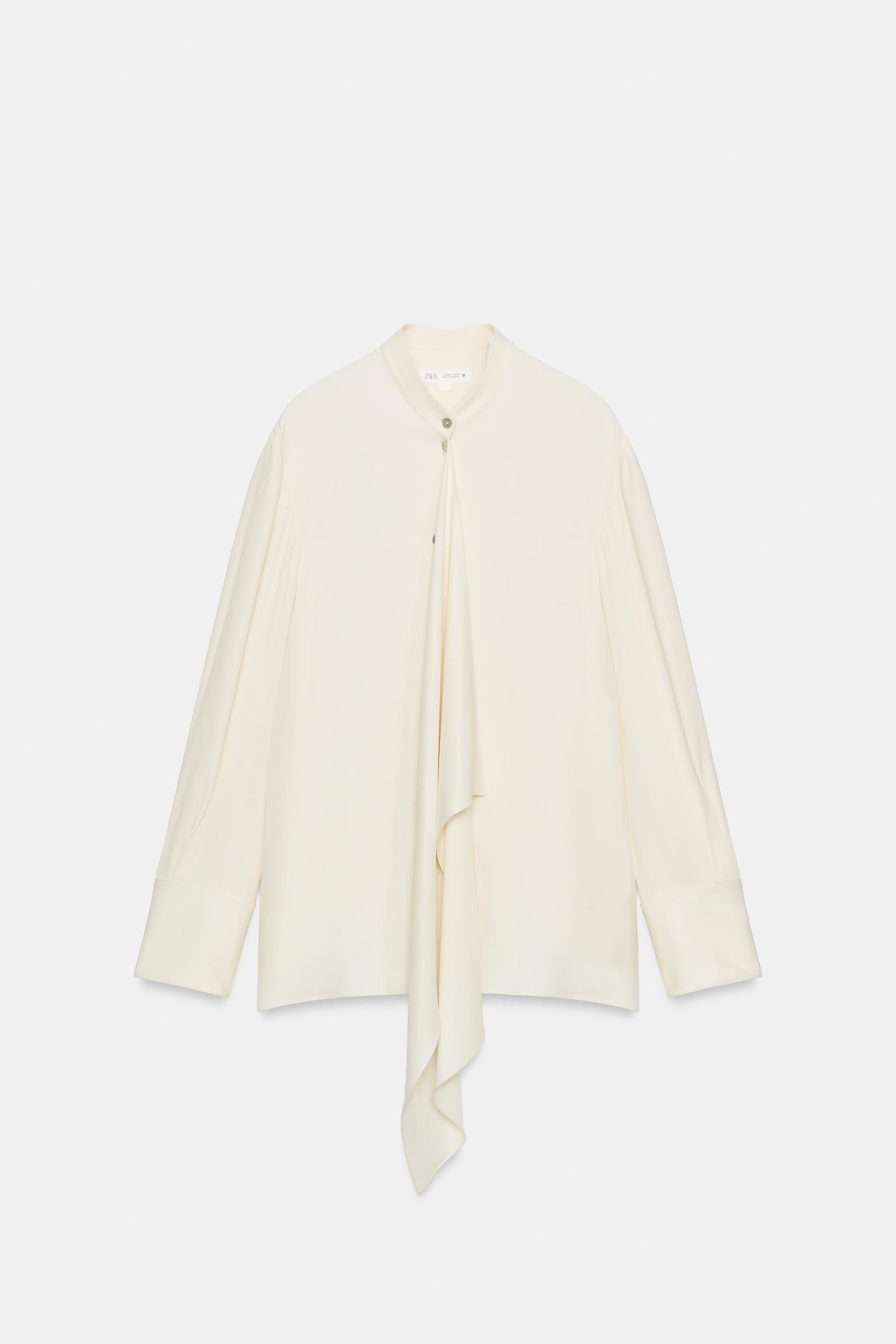 ZW COLLECTION TIED PLEATED BLOUSE